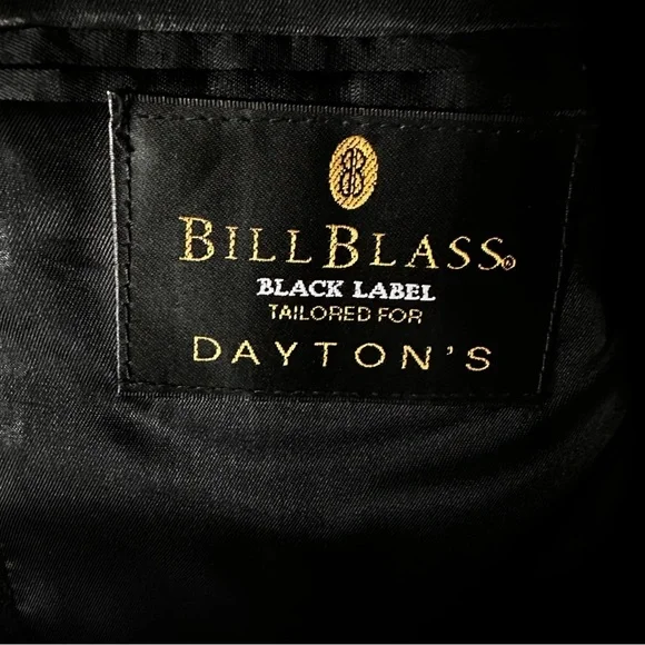 Bill Blass Blazer Men's 44L Black Single Breasted 3 Button 100% Cashmere
